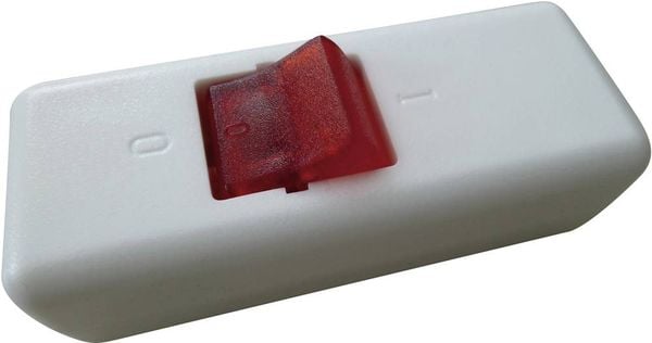 Produktbild: InterB&auml;r 8010-108.01 Schnurschalter Wei&szlig;, Rot 2 x Aus/Ein 10A 1St.