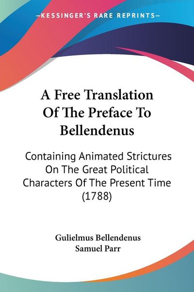 Produktbild: A Free Translation Of The Preface To Bellendenus