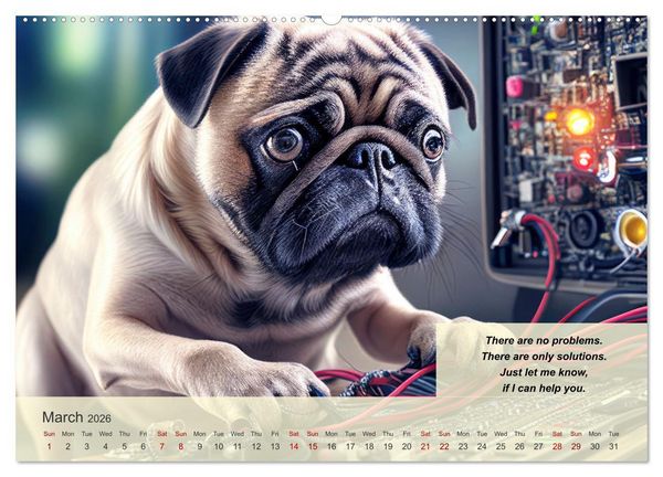Produktbild: Great fun for pug lovers (Wall Calendar 2026 DIN A2 landscape), CALVENDO 12 Month Wall Calendar
