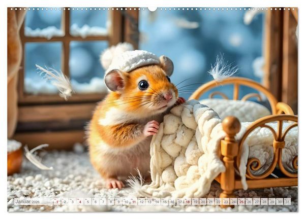 Produktbild: Es war einmal ein Hamster... M&auml;rchenhafte Abenteuer auf vier Pf&ouml;tchen (hochwertiger Premium Wandkalender 2026 DIN A2 quer), Kunstdruck in Hochglanz