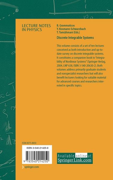 Produktbild: Discrete Integrable Systems