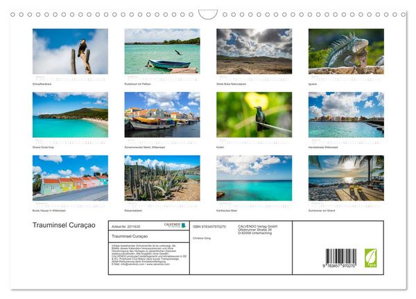 Produktbild: Trauminsel Cura&ccedil;ao (Wandkalender 2026 DIN A3 quer), CALVENDO Monatskalender
