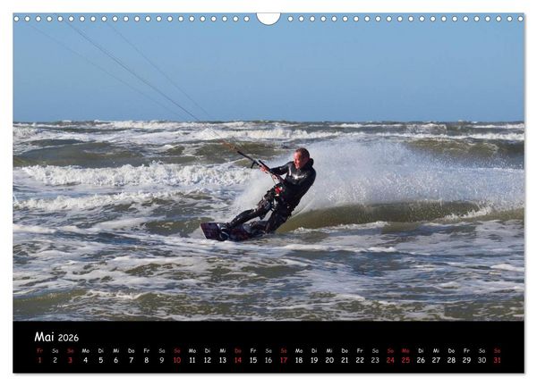 Produktbild: Kitesurfen &ndash; Faszination auf dem Wasser (Wandkalender 2026 DIN A3 quer), CALVENDO Monatskalender