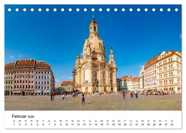 Produktbild: Dresden, Pure Eleganz an der Elbe (Tischkalender 2026 DIN A5 quer), CALVENDO Monatskalender