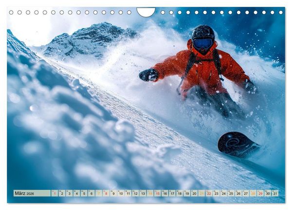 Produktbild: Snowboarden - tolle Momente (Wandkalender 2026 DIN A4 quer), CALVENDO Monatskalender
