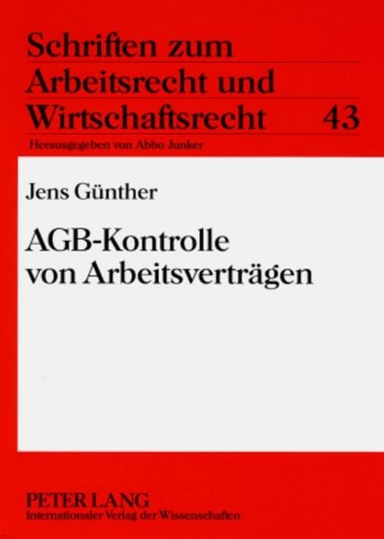 Produktbild: AGB-Kontrolle von Arbeitsvertr&auml;gen