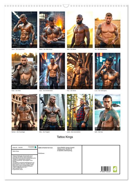 Produktbild: Tattoo Kings (Wandkalender 2026 DIN A2 hoch), CALVENDO Monatskalender