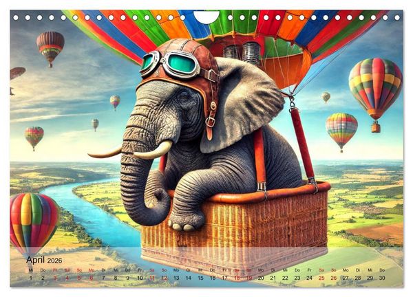 Produktbild: Tierische Illusionen - Humorvolle Tierfantasien (Wandkalender 2026 DIN A4 quer), CALVENDO Monatskalender