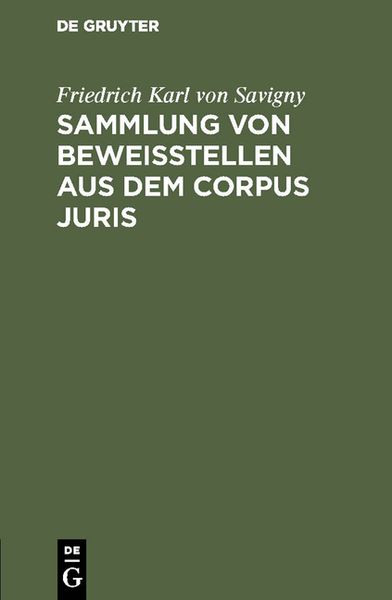 Produktbild: Sammlung von Beweisstellen aus dem Corpus juris