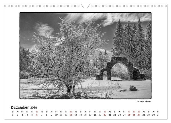 Produktbild: RH&Ouml;N SCHWARZ-WEISS (Wandkalender 2026 DIN A3 quer), CALVENDO Monatskalender