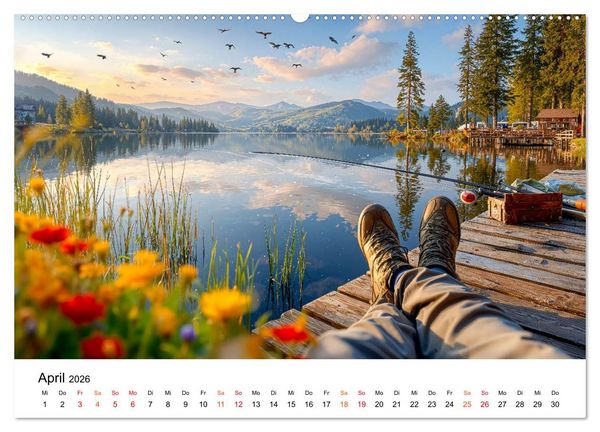 Produktbild: Angeln mit Herz und Haken (hochwertiger Premium Wandkalender 2026 DIN A2 quer), Kunstdruck in Hochglanz