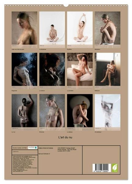 Produktbild: L'art du nu (Calendrier mural 2026 DIN A2 horizontal) calendrier de bureau