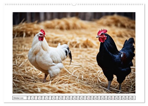Produktbild: Haustiere - Black and White (Wandkalender 2026 DIN A2 quer), CALVENDO Monatskalender
