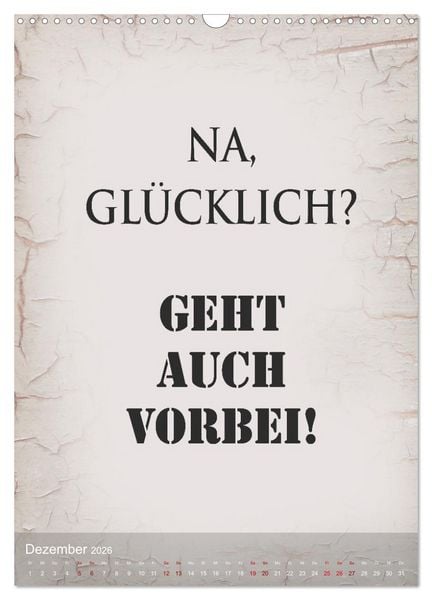 Produktbild: Ziemlich schlecht gelaunt (Wandkalender 2026 DIN A3 hoch), CALVENDO Monatskalender