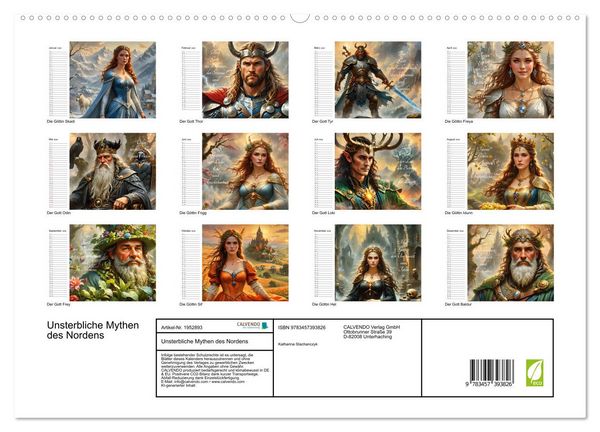 Produktbild: Unsterbliche Mythen des Nordens (hochwertiger Premium Wandkalender 2026 DIN A2 quer), Kunstdruck in Hochglanz