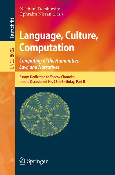 Produktbild: Language, Culture, Computation: Computing for the Humanities, Law, and Narratives