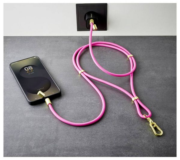 Produktbild: Intenso USB-C&reg; Kabel USB 2.0 USB-C&reg; Stecker, USB-C&reg; Stecker 1.65 m Neonpink Handykette 7991004 Datenkabel, Ladekabel