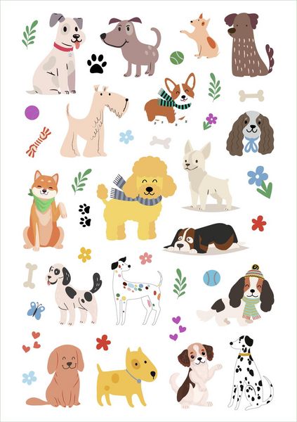 Produktbild: Glanz-Sticker &ndash; Hunde
