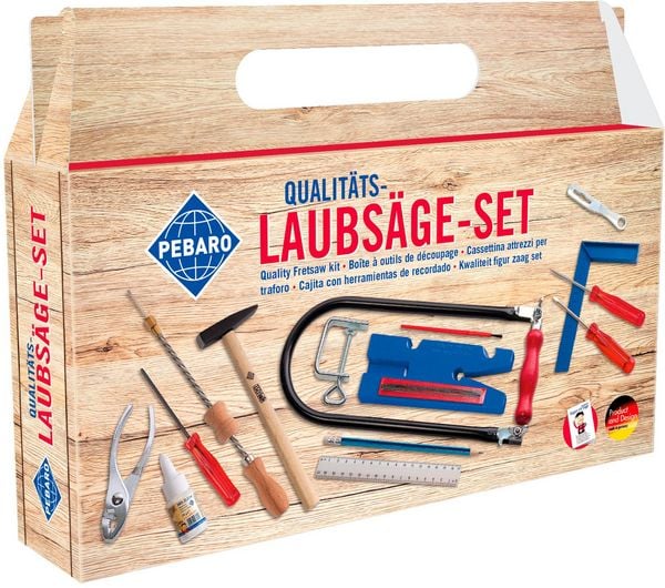 Produktbild: PEBARO 925P - Laubs&auml;ge-Set im Tragegriff-Karton, Komplettes Set mit Kunststoffbrettchen+Drillbohrer+Werkzeug+Anleitungsheft S&auml;gen mit Siggi