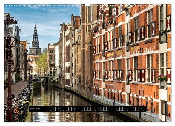 Produktbild: Amsterdam - Impressionen aus dem Grachtengordel (hochwertiger Premium Wandkalender 2026 DIN A2 quer), Kunstdruck in Hochglanz