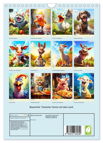 Produktbild: Bauernhof. Tierischer Humor auf dem Land (Wandkalender 2026 DIN A4 hoch), CALVENDO Monatskalender