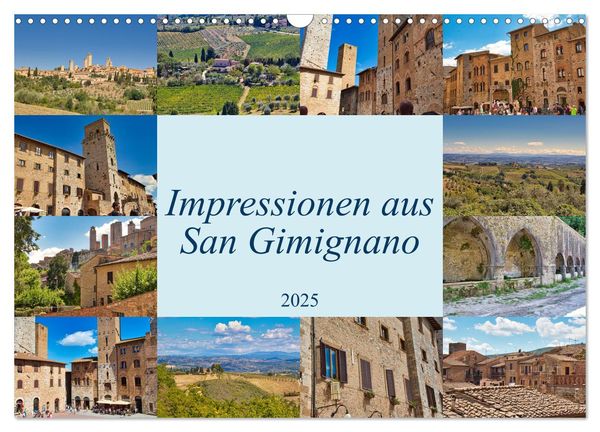 Impressionen aus San Gimignano (Wandkalender 2025 DIN A3 quer), CALVENDO Monatskalender