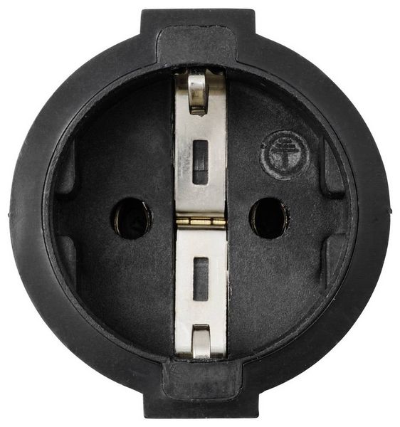 Produktbild: TRU COMPONENTS Kaltger&auml;te-Adapter CEE-Kupplung - Kaltger&auml;te-Stecker C14 Gesamtpolzahl: 2 + PE Schwarz 1 St.