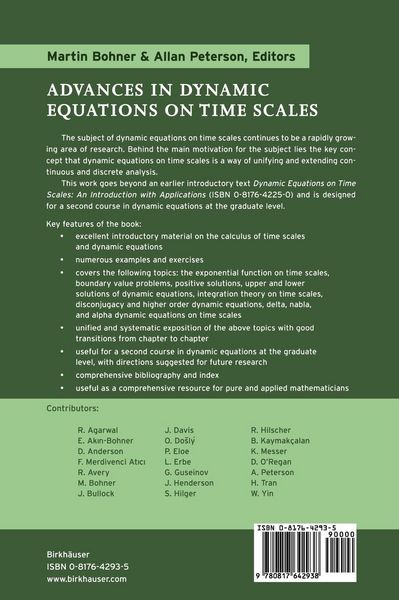 Produktbild: Advances in Dynamic Equations on Time Scales