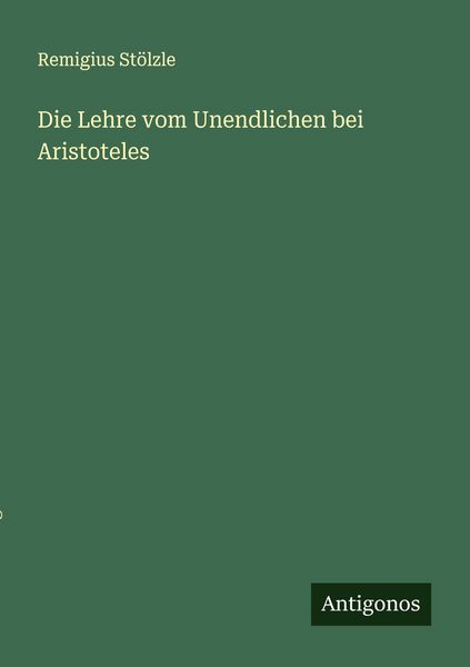 Produktbild: Die Lehre vom Unendlichen bei Aristoteles