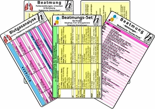 Produktbild: Beatmungs-Karten-Set für Kinder, Säuglinge, Früh- & Neugeborene - Medizinische Taschen-Karte