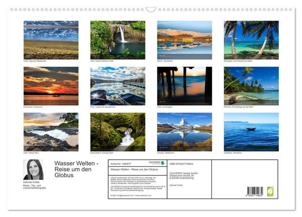 Produktbild: Wasser Welten - Reise um den Globus (Wandkalender 2026 DIN A2 quer), CALVENDO Monatskalender