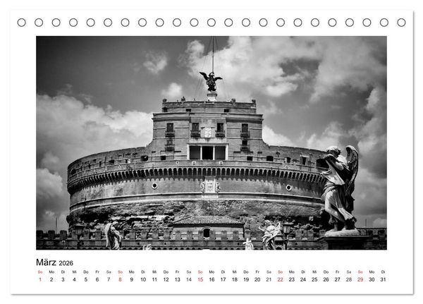 Produktbild: ROM Monochrom (Tischkalender 2026 DIN A5 quer), CALVENDO Monatskalender