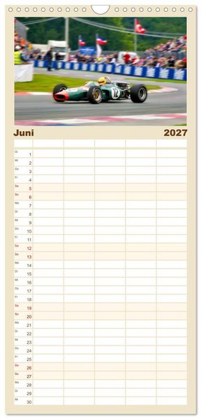 Produktbild: Familienplaner 2027 - Formel 1 in den sechziger Jahren mit 5 Spalten (Wandkalender, 21 x 45 cm) CALVENDO