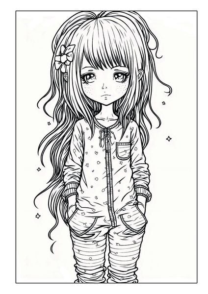 Produktbild: Manga Malbuch f&uuml;r M&auml;dchen ab 8 Jahren mit 52 Ausmalbildern
