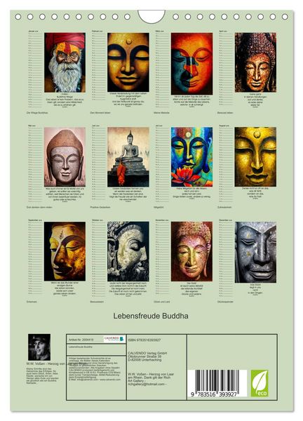 Produktbild: Lebensfreude Buddha (Wandkalender 2026 DIN A4 hoch), CALVENDO Monatskalender