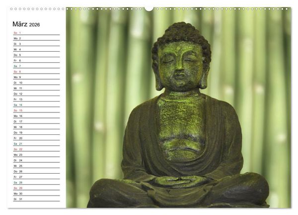 Produktbild: Buddha (hochwertiger Premium Wandkalender 2026 DIN A2 quer), Kunstdruck in Hochglanz