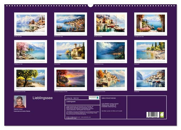 Produktbild: Lieblingssee (Wandkalender 2026 DIN A2 quer), CALVENDO Monatskalender