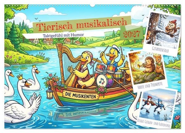 Produktbild: Tierisch musikalisch - Taktgef&uuml;hl mit Humor (Wandkalender 2027 DIN A2 quer), CALVENDO Monatskalender