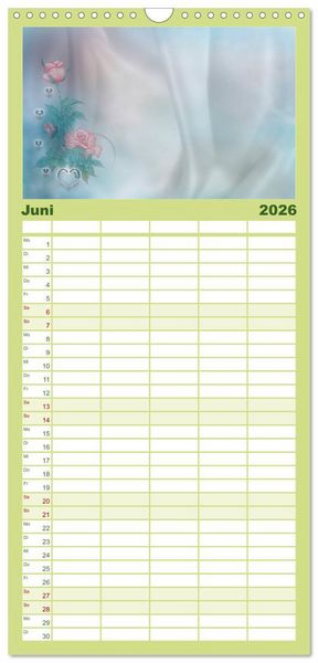 Produktbild: Familienplaner 2026 - Liebe wird im Herzen geboren mit 5 Spalten (Wandkalender, 21 x 45 cm) CALVENDO