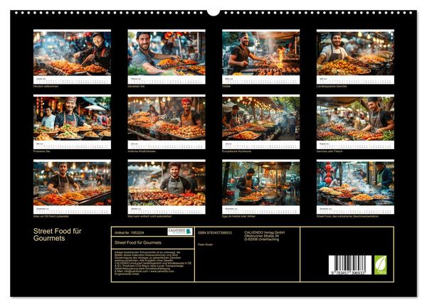 Produktbild: Street Food f&uuml;r Gourmets (hochwertiger Premium Wandkalender 2026 DIN A2 quer), Kunstdruck in Hochglanz