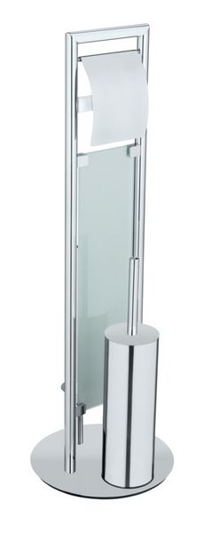 Produktbild: Edelstahl Stand WC Garnitur Mod. Sulmona, WC-B&uuml;rste mit Silikon-B&uuml;rstenkopf