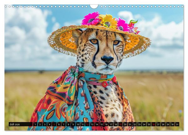 Produktbild: Savannen-Style. Stilvoller Raubkatzen-Chic (Wandkalender 2026 DIN A3 quer), CALVENDO Monatskalender