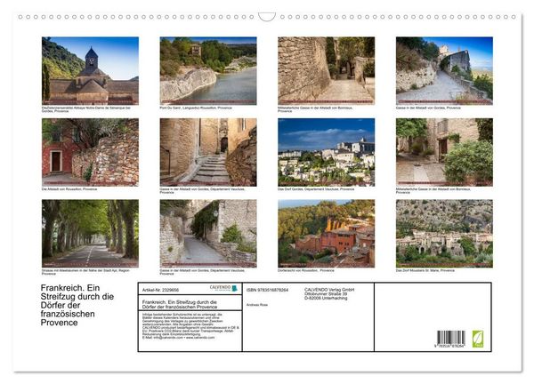 Produktbild: Frankreich. Ein Streifzug durch die D&ouml;rfer der franz&ouml;sischen Provence (Wandkalender 2027 DIN A2 quer), CALVENDO Monatskalender