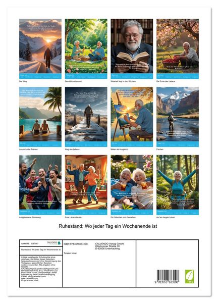Produktbild: Ruhestand: Wo jeder Tag ein Wochenende ist (hochwertiger Premium Wandkalender 2026 DIN A2 hoch), Kunstdruck in Hochglanz