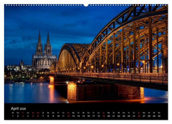 Produktbild: N&auml;chtliche St&auml;dte (hochwertiger Premium Wandkalender 2026 DIN A2 quer), Kunstdruck in Hochglanz