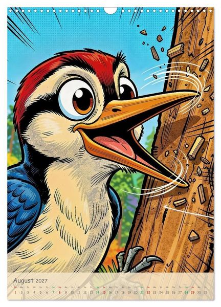 Produktbild: Lustige Buntspechte - Comic (Wandkalender 2027 DIN A3 hoch), CALVENDO Monatskalender