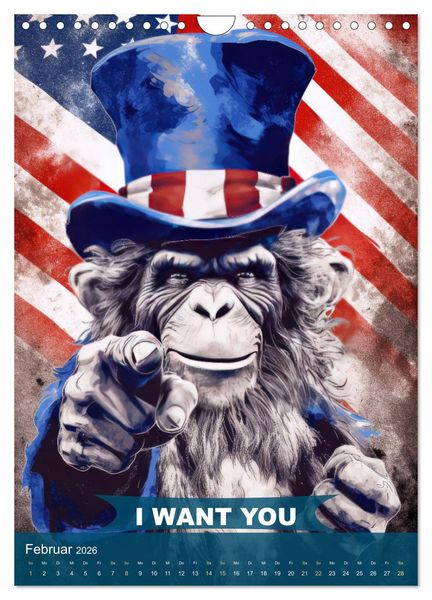 Produktbild: I want you im tierischen Design (Wandkalender 2026 DIN A4 hoch), CALVENDO Monatskalender