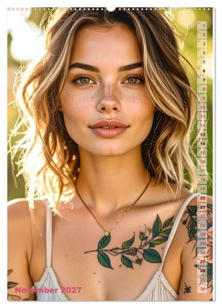 Produktbild: Tattoo Beauties Portraits (hochwertiger Premium Wandkalender 2027 DIN A2 hoch), Kunstdruck in Hochglanz