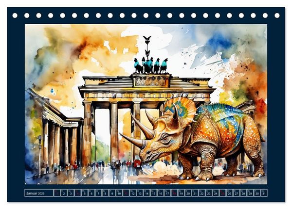 Produktbild: Dinosaurier erobern die Welt zur&uuml;ck (Tischkalender 2026 DIN A5 quer), CALVENDO Monatskalender
