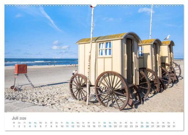 Produktbild: Norderney Sehnsuchtskalender (Wandkalender 2026 DIN A2 quer), CALVENDO Monatskalender